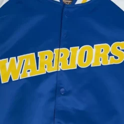 Mitchell & Ness Jackets & Outerwear-Primetime Lightweight Satin Jacket Golden State Warriors