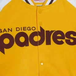 Mitchell & Ness Jackets & Outerwear-Primetime Lightweight Satin Jacket San Diego Padres
