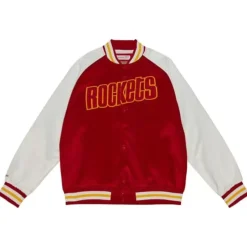 Mitchell & Ness Jackets & Outerwear-Primetime Lightweight Satin Jacket Houston Rockets