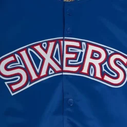 Mitchell & Ness Jackets & Outerwear-Primetime Lightweight Satin Jacket Philadelphia 76Ers