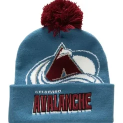 Mitchell & Ness Knit-Punch Out Pom Knit Colorado Avalanche