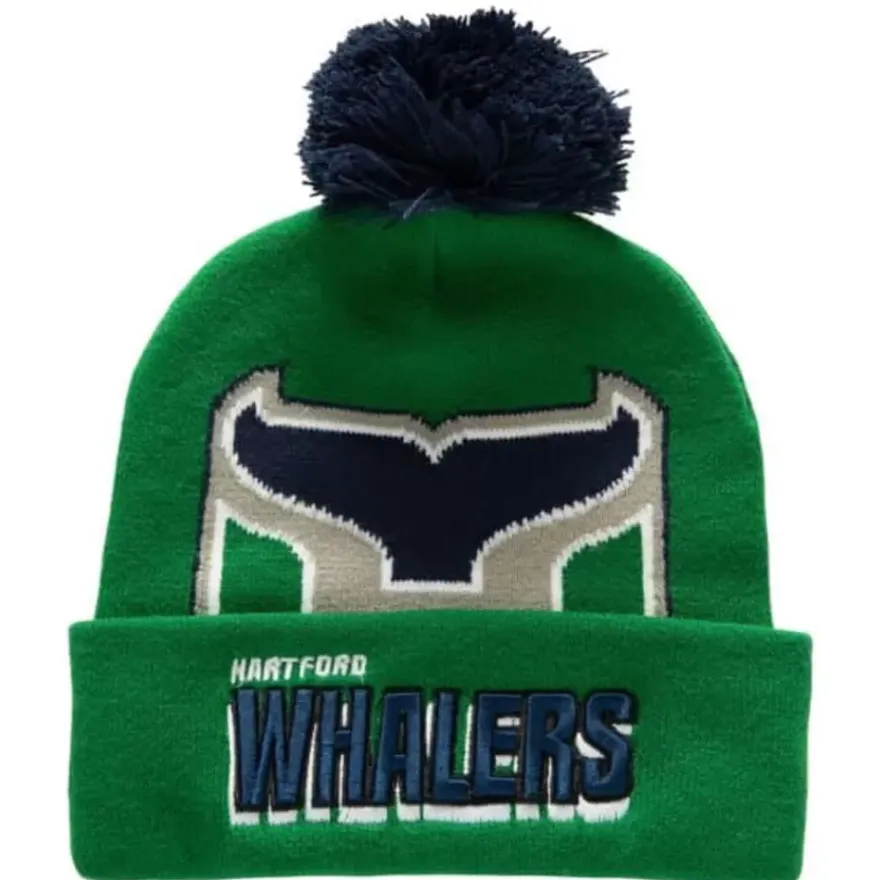 Mitchell & Ness Knit-Punch Out Pom Knit Hartford Whalers