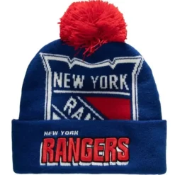 Mitchell & Ness Knit-Punch Out Pom Knit New York Rangers