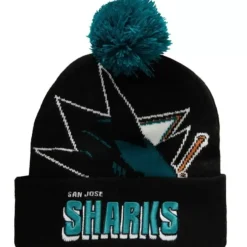 Mitchell & Ness Knit-Punch Out Pom Knit San Jose Sharks