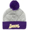 Mitchell & Ness Knit-Quilted Pom Beanie Hwc Los Angeles Lakers