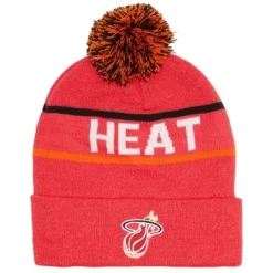 Mitchell & Ness Knit-Reload 2.0 Pom Knit Beanie Miami Heat