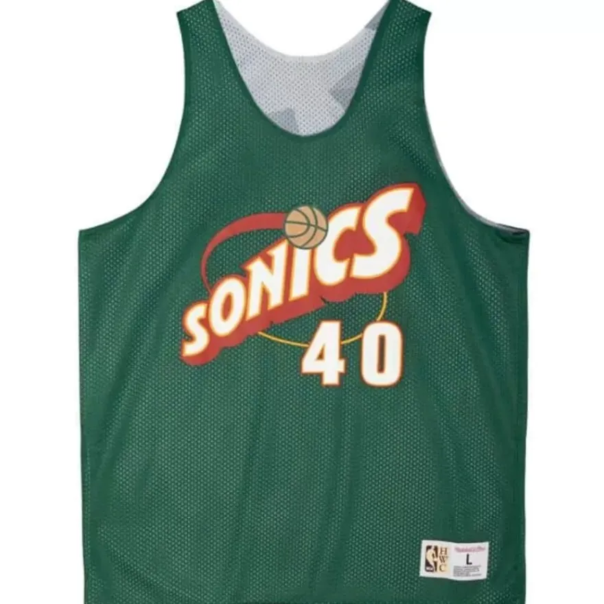 Mitchell & Ness T-Shirts & Tops-Reversible Mesh Tank Seattle Supersonics Shawn Kemp