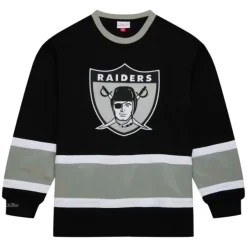Mitchell & Ness Hoodies & Sweatshirts-Satin Insert Fleece Crew Oakland Raiders