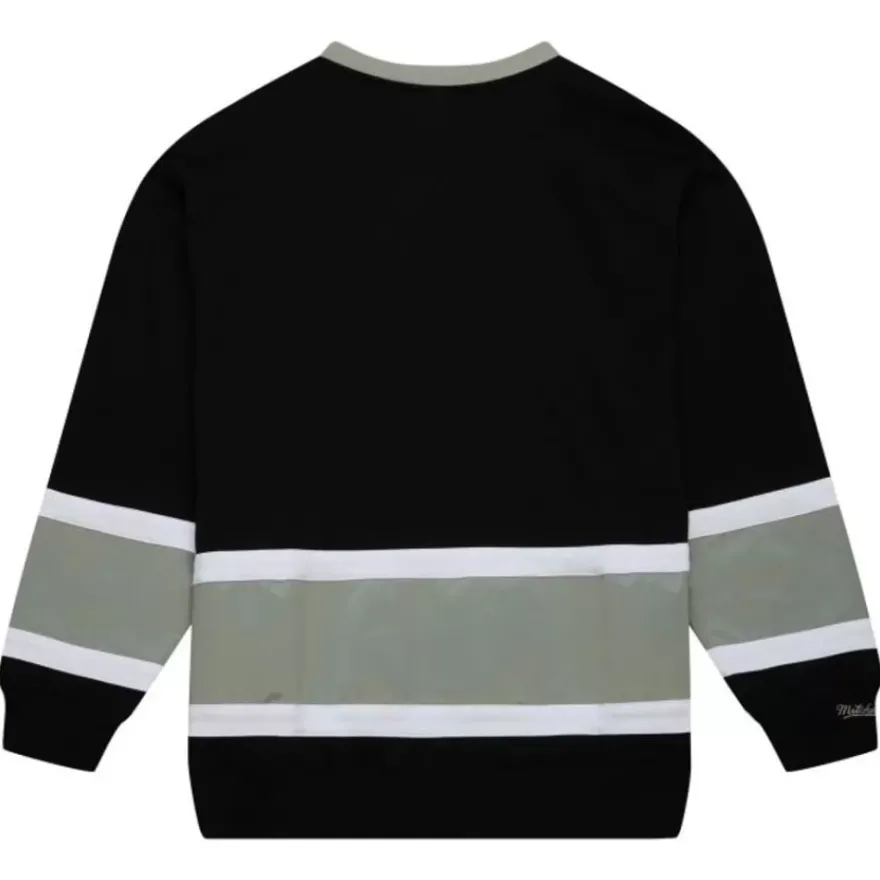 Mitchell & Ness Hoodies & Sweatshirts-Satin Insert Fleece Crew Oakland Raiders