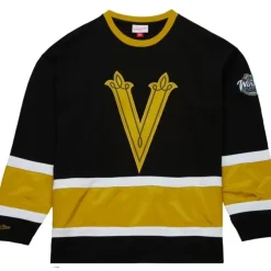 Mitchell & Ness Hoodies & Sweatshirts-Satin Insert Fleece Crew Current Logo Vegas Golden Knights
