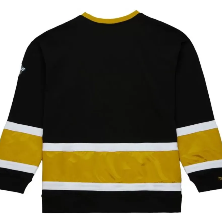 Mitchell & Ness Hoodies & Sweatshirts-Satin Insert Fleece Crew Current Logo Vegas Golden Knights