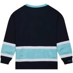 Mitchell & Ness Hoodies & Sweatshirts-Satin Insert Fleece Crew Current Logo Seattle Kraken