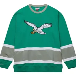 Mitchell & Ness Hoodies & Sweatshirts-Satin Insert Fleece Crew Philadelphia Eagles