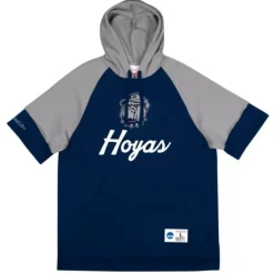 Mitchell & Ness Hoodies & Sweatshirts-Shortsleeve Fleece Hoodie Georgetown University