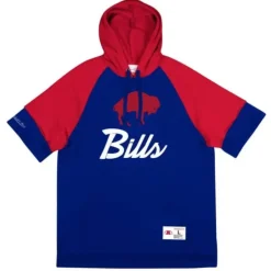 Mitchell & Ness Hoodies & Sweatshirts-Shortsleeve Fleece Hoodie Buffalo Bills