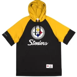 Mitchell & Ness Hoodies & Sweatshirts-Shortsleeve Fleece Hoodie Pittsburgh Steelers