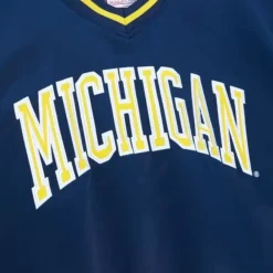 Mitchell & Ness Jackets & Outerwear-Sideline Pullover Satin Jacket University Of Michigan