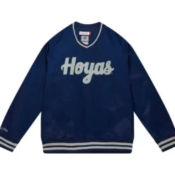 Mitchell & Ness Jackets & Outerwear-Sideline Pullover Satin Jacket Georgetown University