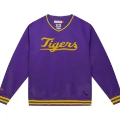 Mitchell & Ness Jackets & Outerwear-Sideline Pullover Satin Jacket Louisiana State University