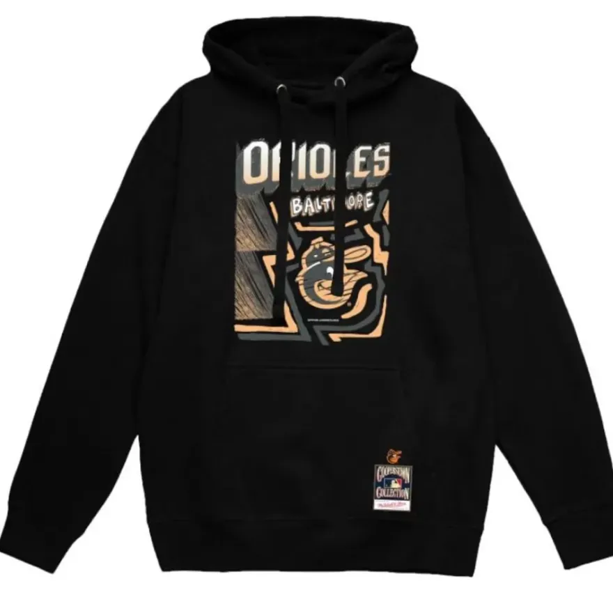 Mitchell & Ness Hoodies & Sweatshirts-Sidewalk Sketch Hoodie Baltimore Orioles