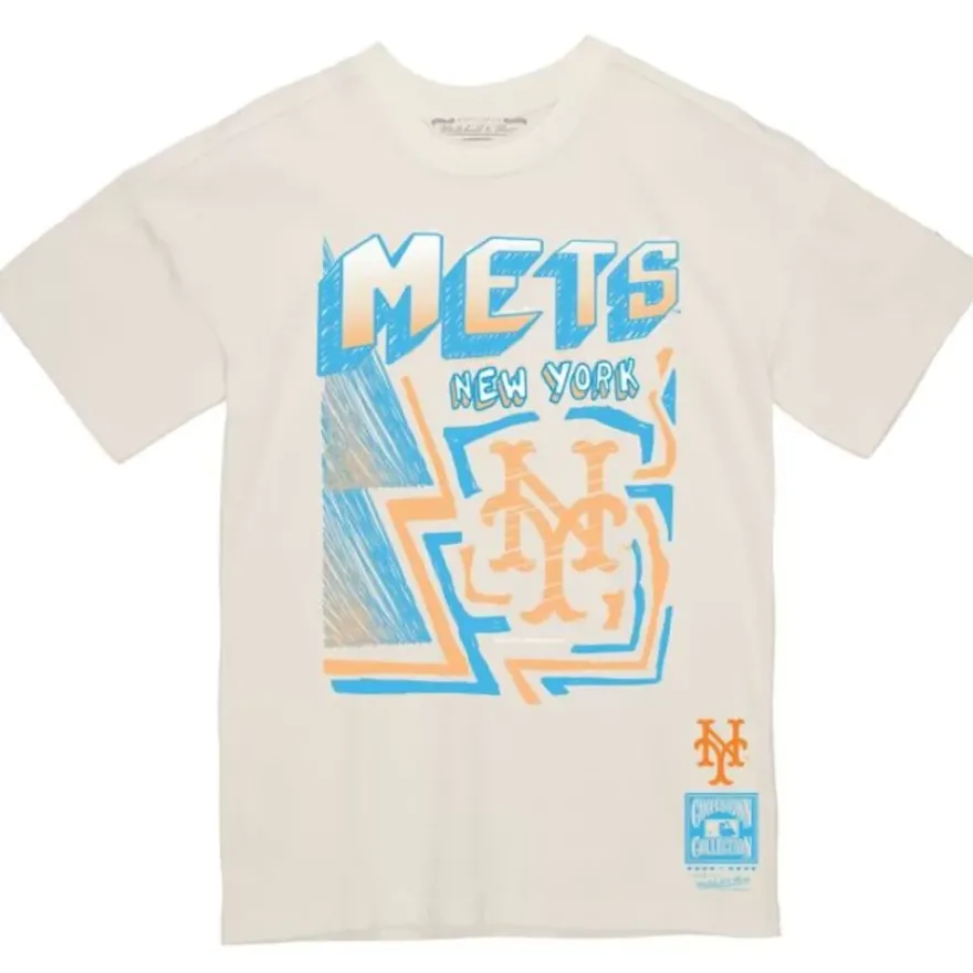 Mitchell & Ness T-Shirts & Tops-Sidewalk Sketch Tee New York Mets