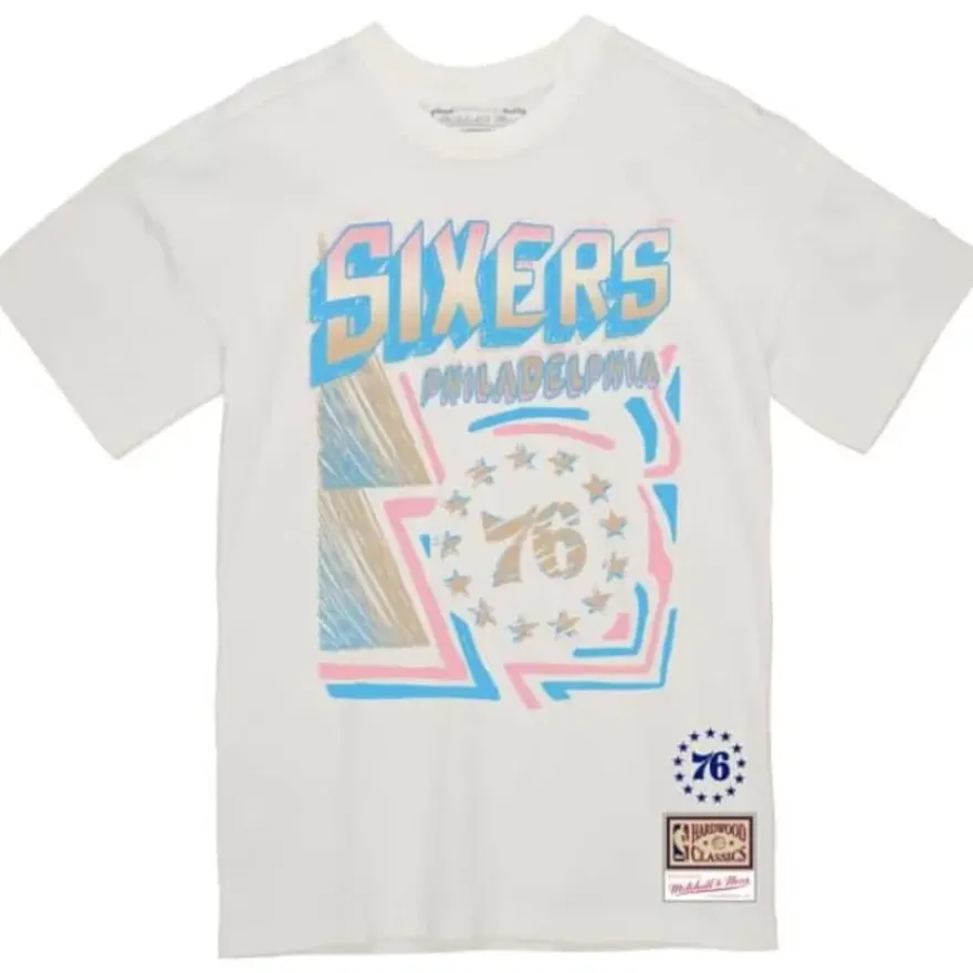 Mitchell & Ness T-Shirts & Tops-Sidewalk Sketch Tee Philadelphia 76Ers