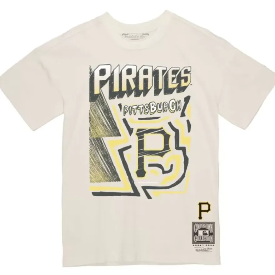 Mitchell & Ness T-Shirts & Tops-Sidewalk Sketch Tee Pittsburgh Pirates