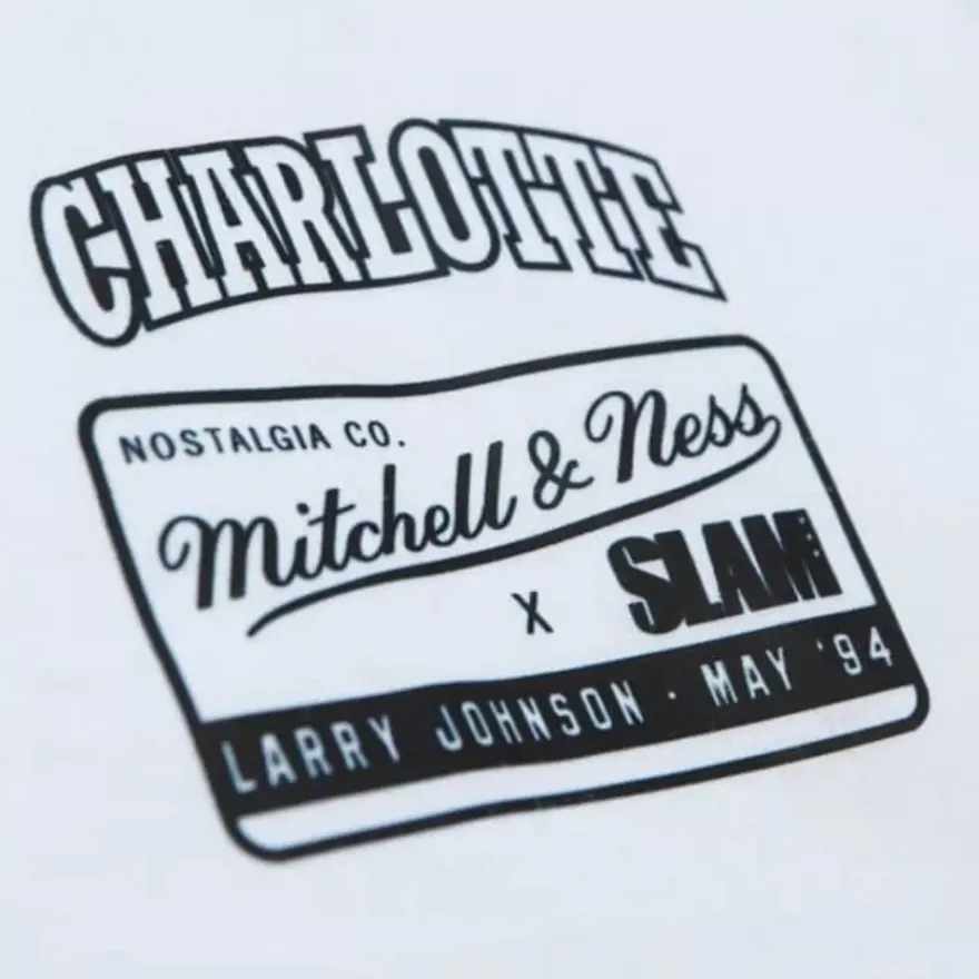 Mitchell & Ness T-Shirts & Tops-Slam Cover Charlotte Hornets Larry Johnson