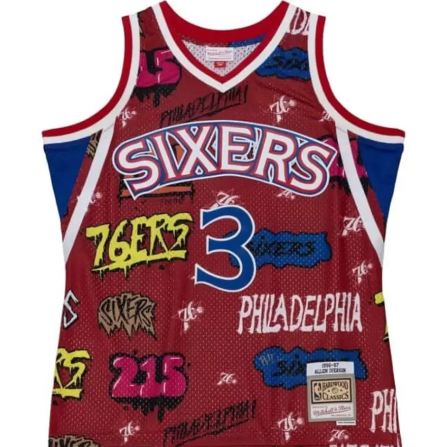 Mitchell & Ness Nba Swingman-Slap Sticker Swingman Allen Iverson Philadelphia 76Ers 1996-97 Jersey