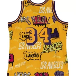 Mitchell & Ness Nba Swingman-Slap Sticker Swingman Shaquille O'Neal Los Angeles Lakers 1996-97 Jersey