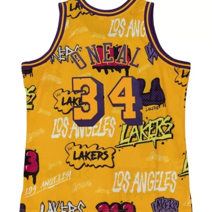 Mitchell & Ness Nba Swingman-Slap Sticker Swingman Shaquille O'Neal Los Angeles Lakers 1996-97 Jersey