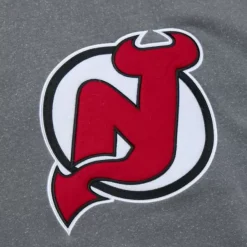 Mitchell & Ness Hoodies & Sweatshirts-Snow Washed Fleece Crew Current Logo New Jersey Devils