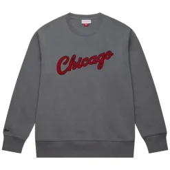 Mitchell & Ness Hoodies & Sweatshirts-Snow Washed Fleece Crew Chicago Bulls