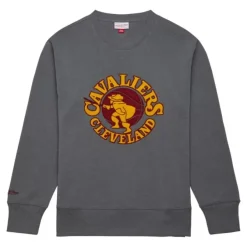 Mitchell & Ness Hoodies & Sweatshirts-Snow Washed Fleece Crew Cleveland Cavaliers