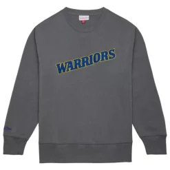 Mitchell & Ness Hoodies & Sweatshirts-Snow Washed Fleece Crew Golden State Warriors