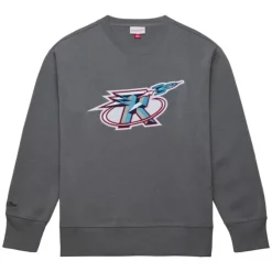 Mitchell & Ness Hoodies & Sweatshirts-Snow Washed Fleece Crew Houston Rockets