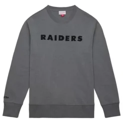 Mitchell & Ness Hoodies & Sweatshirts-Snow Washed Fleece Crew Oakland Raiders