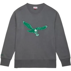 Mitchell & Ness Hoodies & Sweatshirts-Snow Washed Fleece Crew Philadelphia Eagles