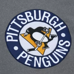 Mitchell & Ness Hoodies & Sweatshirts-Snow Washed Fleece Crew Pittsburgh Penguins