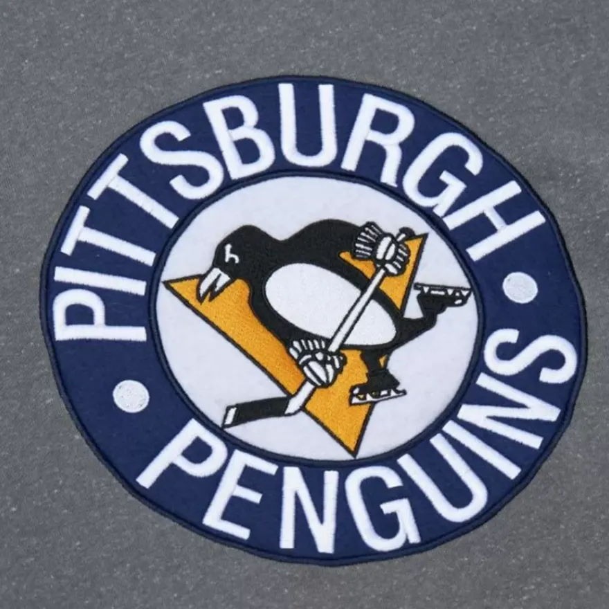 Mitchell & Ness Hoodies & Sweatshirts-Snow Washed Fleece Crew Pittsburgh Penguins