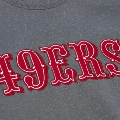 Mitchell & Ness Hoodies & Sweatshirts-Snow Washed Fleece Crew San Francisco 49Ers