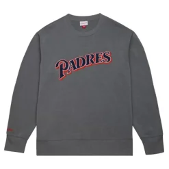 Mitchell & Ness Hoodies & Sweatshirts-Snow Washed Fleece Crew San Diego Padres