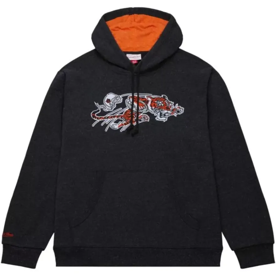 Mitchell & Ness Hoodies & Sweatshirts-Snow Washed Fleece Hoodie Cincinnati Bengals
