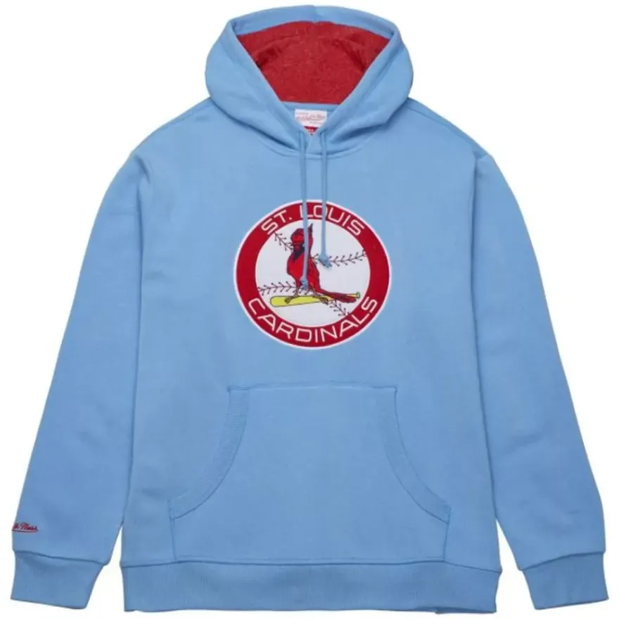 Mitchell & Ness Hoodies & Sweatshirts-Snow Washed Fleece Hoodie St. Louis Cardinals