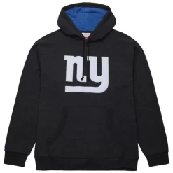 Mitchell & Ness Hoodies & Sweatshirts-Snow Washed Fleece Hoodie Vintage Logo New York Giants