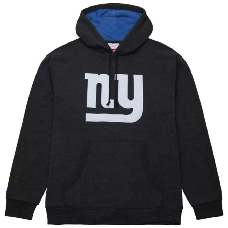 Mitchell & Ness Hoodies & Sweatshirts-Snow Washed Fleece Hoodie Vintage Logo New York Giants