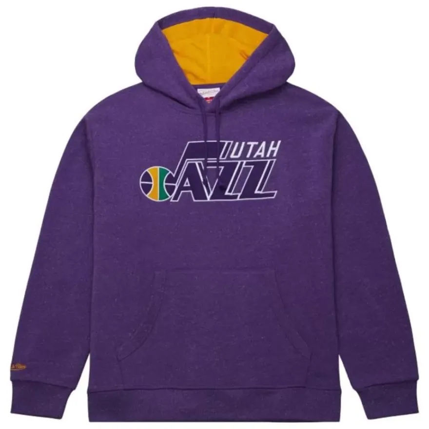 Mitchell & Ness Hoodies & Sweatshirts-Snow Washed Fleece Hoodie Utah Jazz
