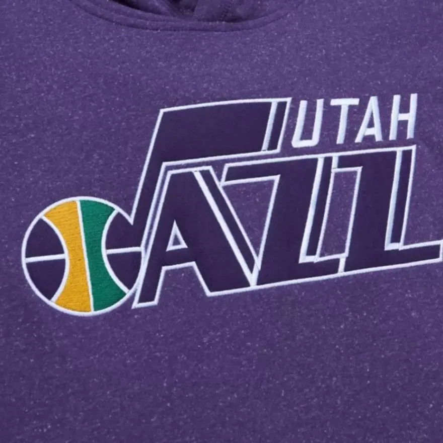 Mitchell & Ness Hoodies & Sweatshirts-Snow Washed Fleece Hoodie Utah Jazz
