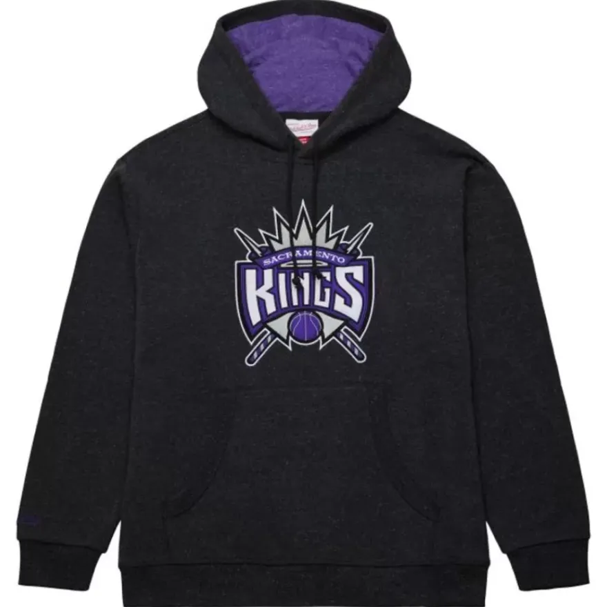 Mitchell & Ness Hoodies & Sweatshirts-Snow Washed Fleece Hoodie Sacramento Kings