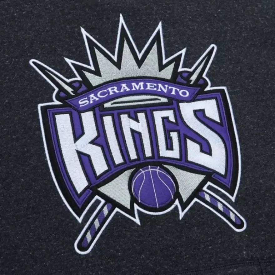 Mitchell & Ness Hoodies & Sweatshirts-Snow Washed Fleece Hoodie Sacramento Kings